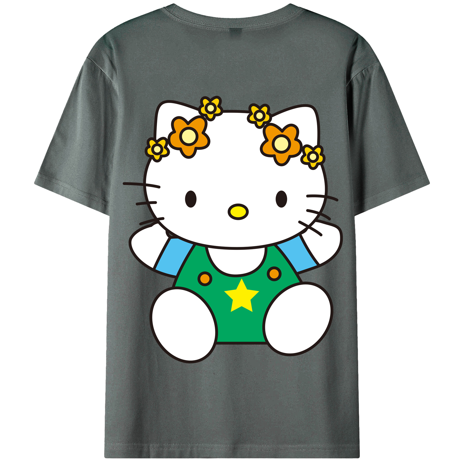 （画像用） Hello Kitty ハローキティ 綿100％半袖Tシャツ（背面プリント）